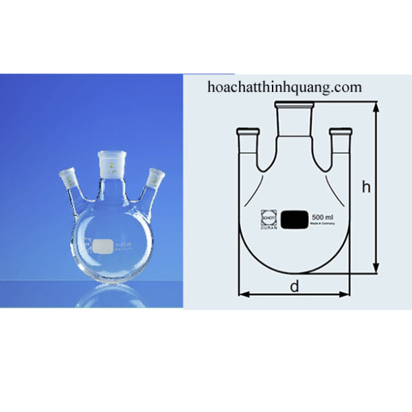 Bình cầu đáy tròn 3 cổ