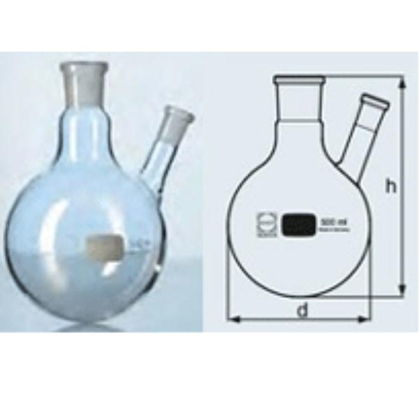 Bình cầu tròn 2 cổ nhám